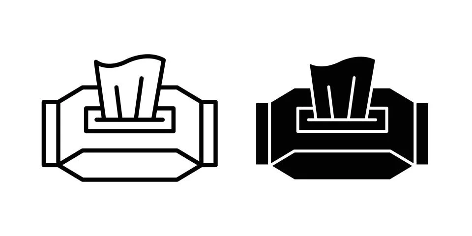 Box tissue icon symbol. Flat and Stroke Vector illustration Stock Illustration