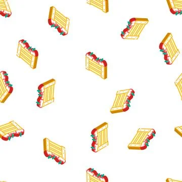 Box of tomato isometric icon seamless pattern Stock Illustration