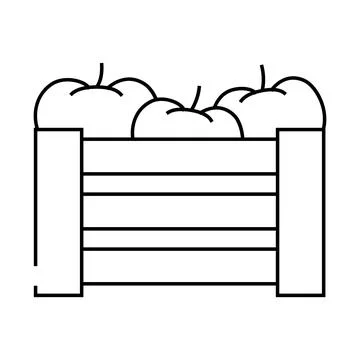 Box of tomato line icon vector illustration Stock Illustration
