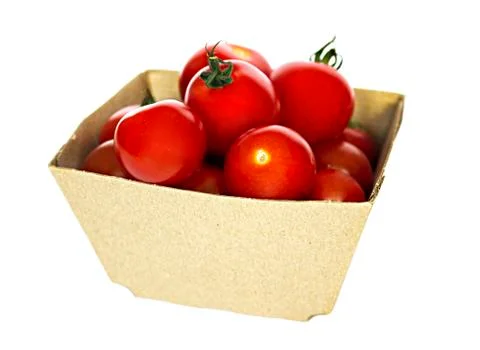Box of tomatoes cherry. Stock Photos