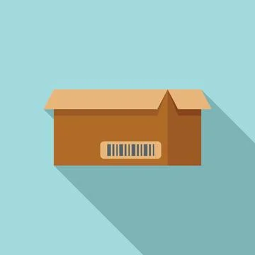 Box tool icon flat . Carton box Stock Illustration