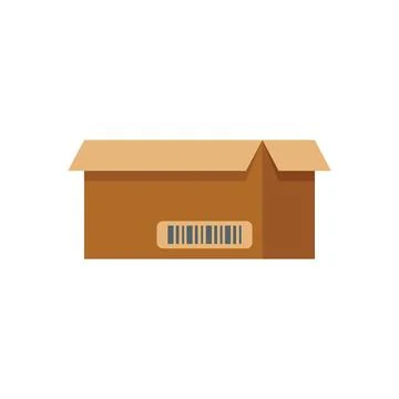 Box tool icon flat vector. Carton box Stockillustratie