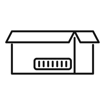 Box tool icon outline vector. Carton box Illustrazione stock