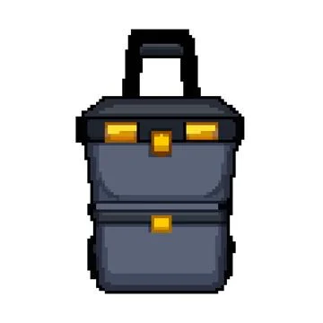 Box toolbox repair pixel art vector illustration Stock Illustration