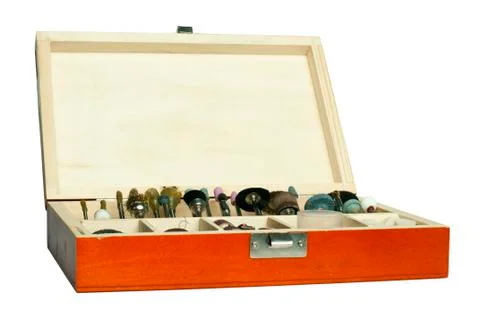 Box of tools for sharpening and grinding Foto stock