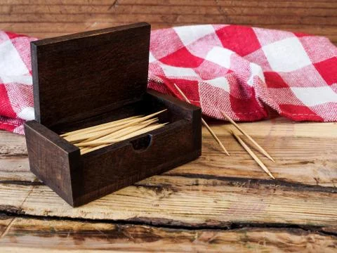 Box of toothpicks Foto stock
