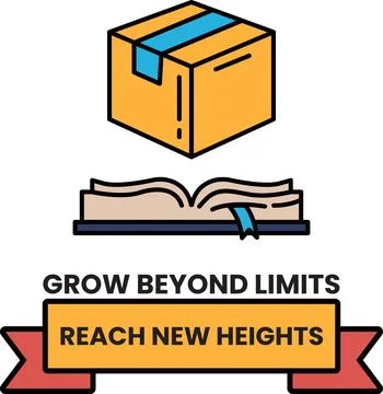 A box is on top of an open book Stock Illustration