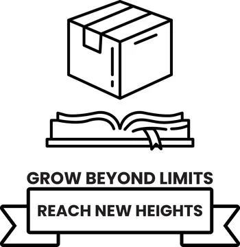 A box is on top of an open book 库存插图