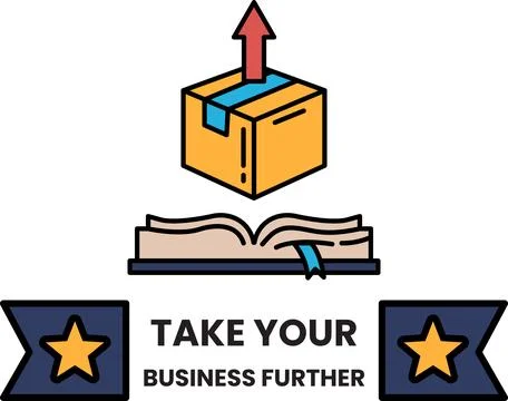 A box is on top of an open book Stock Illustration