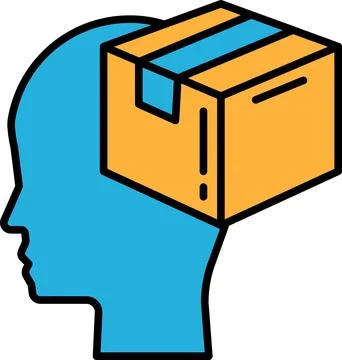 A box is on top of a person's head 库存插图