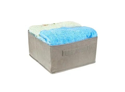 Box with towels Stock Photos