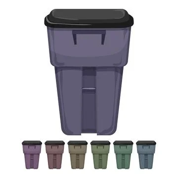 Box trash bin garbage cartoon vector graphic Stock Illustration