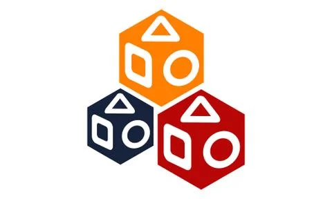 Box of Triangle Square Circle Stock Illustration