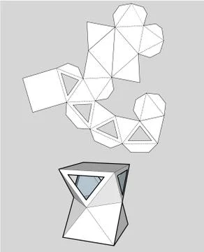 Box with triangular windows. Packing box For Food, Gift Or Other Products. On Stock Illustration