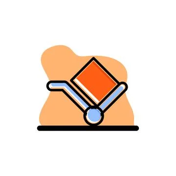Box Trolley Vector Icon Conceptual Design Illustration Stock Illustration