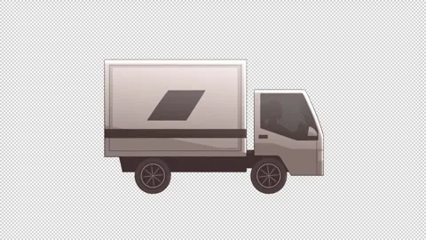Box Truck Driving Loop Animation Stock Footage 327442792