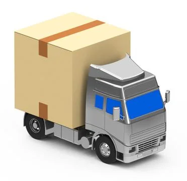 Box on a truck Stock Illustration