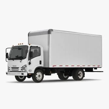 Box Truck Isuzu NPR 2018 Simple Interior 3D Model