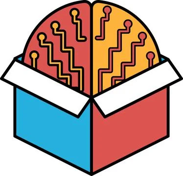A box with two brains inside of it Stock Illustration