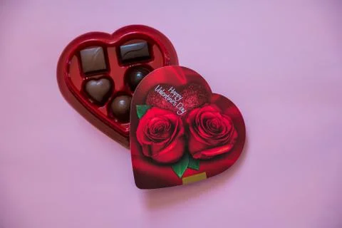 Box of Valentine chocolates Stock Photos