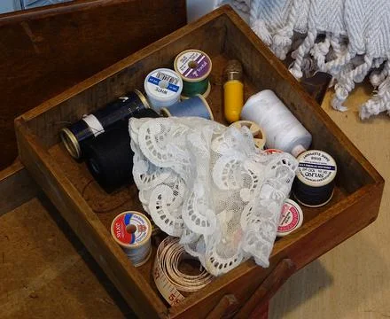 Box Of Various Threads Stock Photos