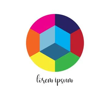 Box vector design with circle full color Stock Illustration