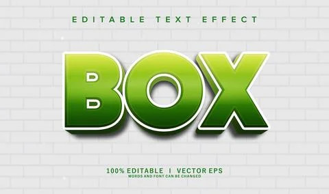 Box vector text effect with modern style design Stock Illustration