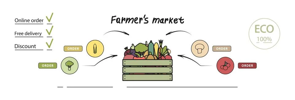 Box with vegetables. Stock Illustration