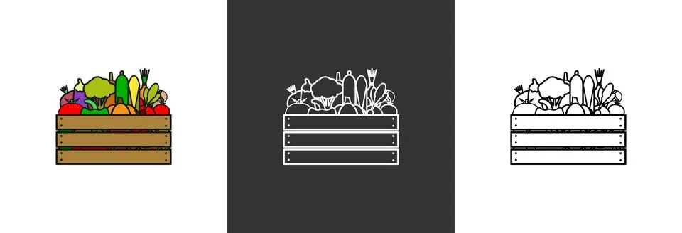 Box with vegetables. Stock Illustration