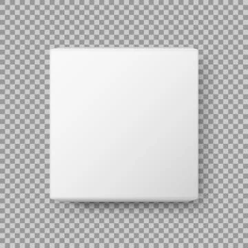 Box view. Realistic White blank Package Cardboard Box. isolated on transparen Stock Illustration