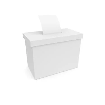 Box for voting with ballots Stock Illustration