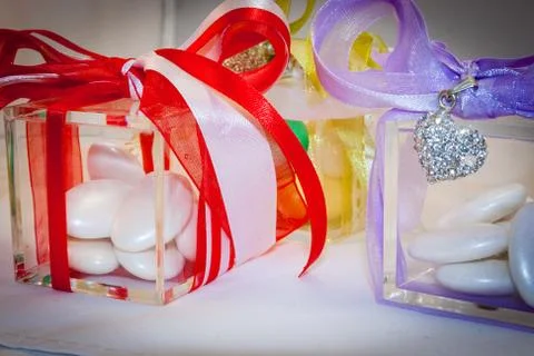 Box for wedding confetti Stock Photos