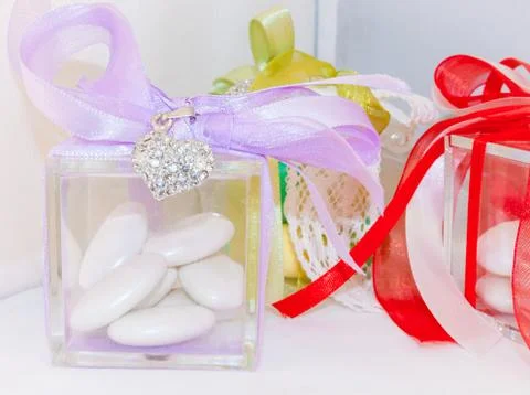 Box for wedding confetti Stock Photos