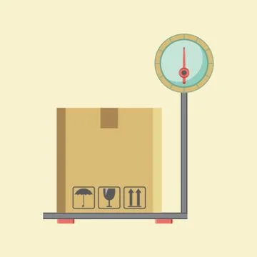 Box On The Weighing Machine Stock Illustration