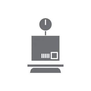 Box On Weighing Scale 스톡 일러스트