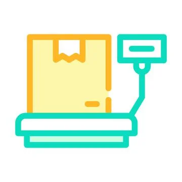 Box weight color icon vector isolated illustration Illustrazione stock