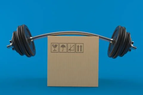 Box weight concept Ilustración de archivo