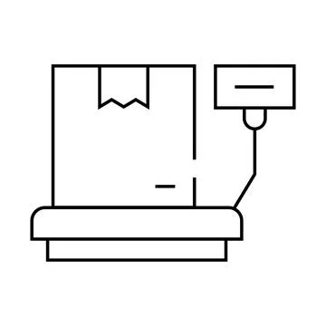 Box weight line icon vector isolated illustration Illustrazione stock