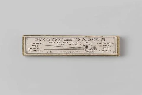 Box of white cardboard, rectangular, on which in black company name printe... Stock Photos