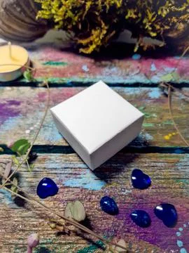 Box with white lid Stock Photos