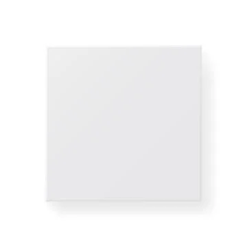 Box white mockup. Square package top view. Cardboard template with soft shado Stock-Illustration