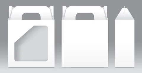 Box White window shape cut out Packaging Template blank. Empty Box white イラスト素材
