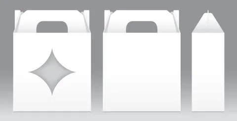 Box White window star shape cut out Packaging Template blank. Empty Box white Stock Illustration