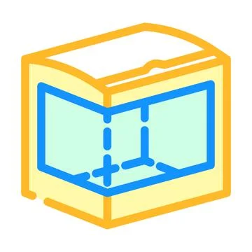 Box with window cardboard packaging color icon vector illustration Stock Illustration