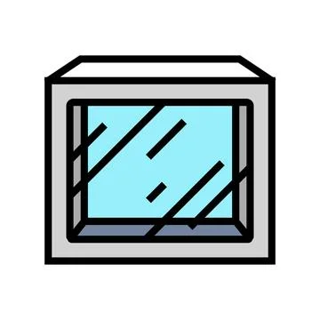 Box window cardboard packaging color icon vector illustration Stock Illustration