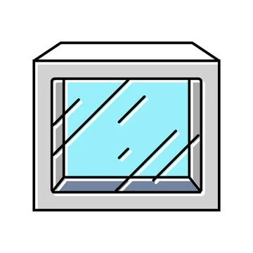 Box window cardboard packaging color icon vector illustration Stock Illustration