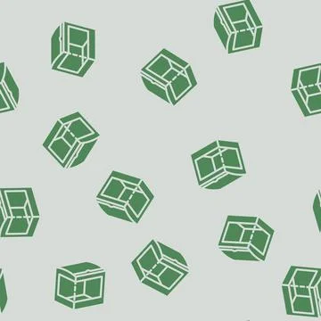 Box with window cardboard packaging glyph vector seamless pattern Stock Illustration