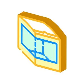 Box with window cardboard packaging isometric icon vector illustration Stock Illustration