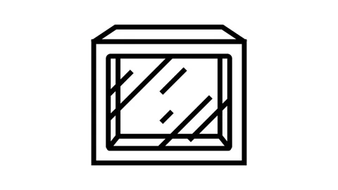 Box window cardboard packaging line icon animation Stock Footage 326124489