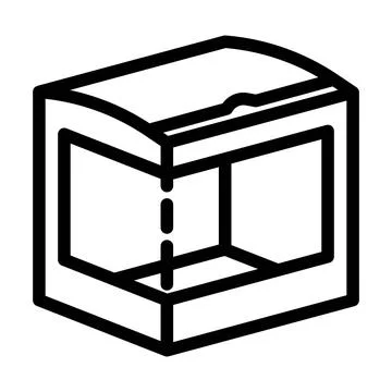 Box with window cardboard packaging line icon vector illustration Stock Illustration